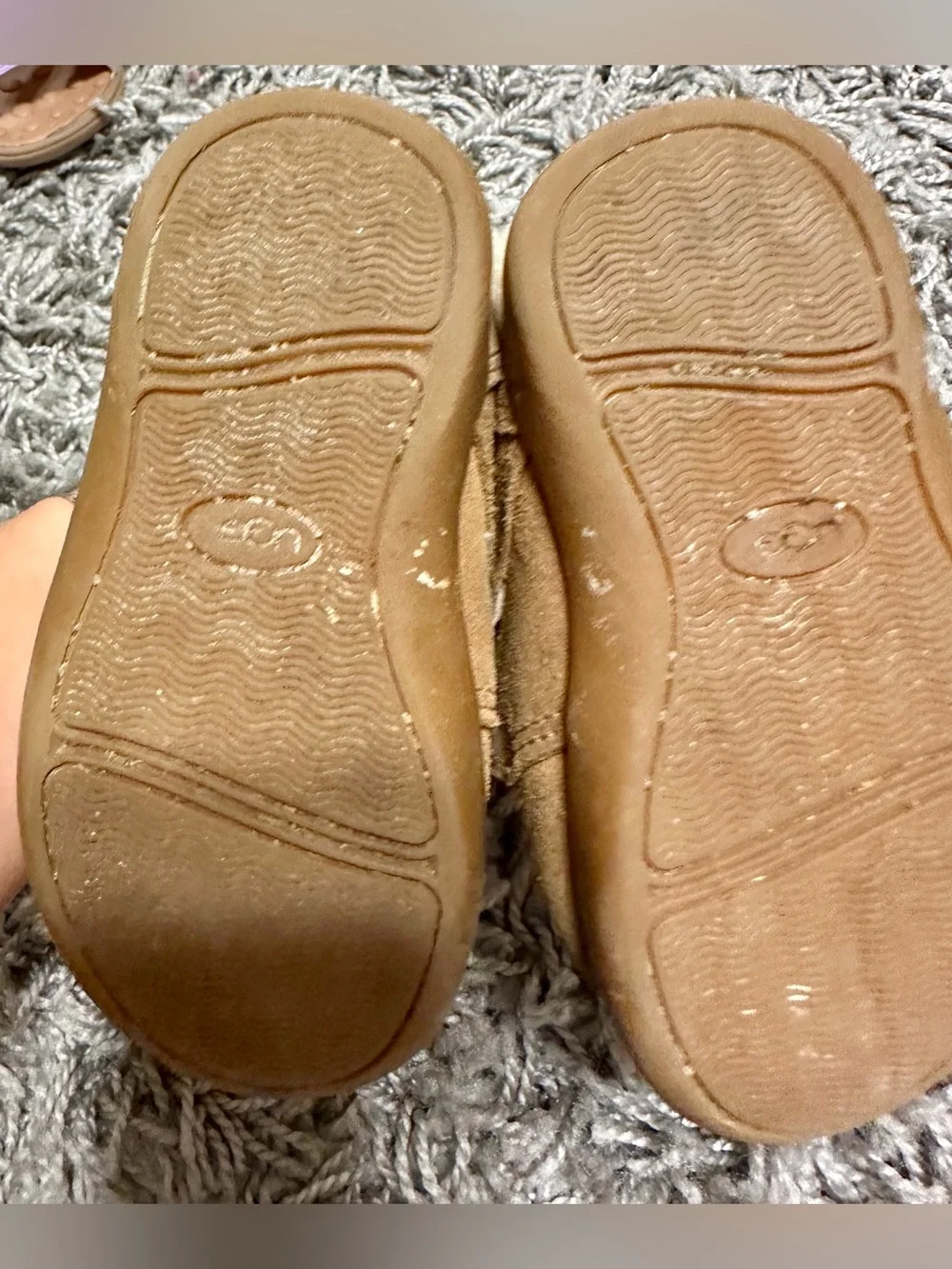 UGG Kids Chestnut Brown Suede Shearling Booties